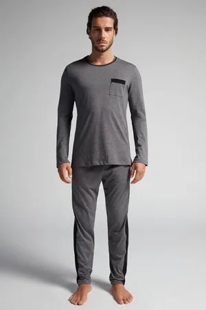 intimissimi Pijama de Hombre de Algodón Superior Largo Hombre Tamaño XL