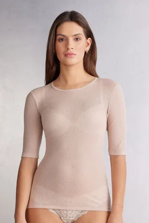 intimissimi Camiseta de Manga Corta Ultranatural con Cashmere Mujer Tamaño M