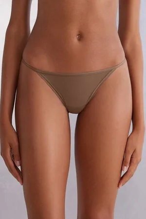 intimissimi Tanga con Tira Lateral de Microfibra Ultraligera Mujer Tamaño S