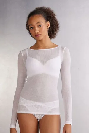 intimissimi Camiseta de Manga Larga Ultranatural con Cashmere Mujer Tamaño S