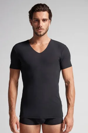 intimissimi Camiseta de Microrred Sin Orillo Hombre Tamaño XL