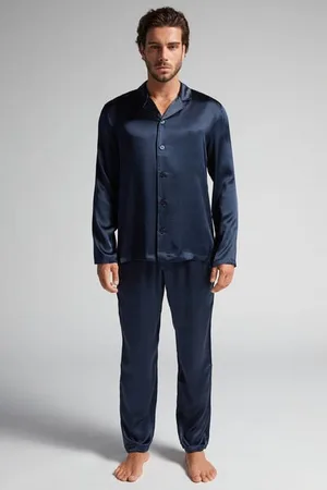 intimissimi Pijama Largo de Seda con Ribete Hombre Tamaño XXL