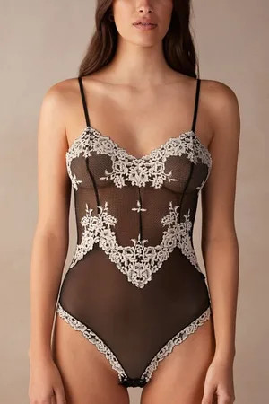 intimissimi Body de Tul y Encaje Pretty Flowers Mujer Tamaño L