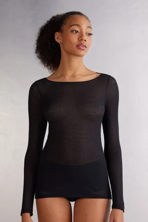 intimissimi Camiseta de Manga Larga Ultranatural con Cashmere Mujer Tamaño S