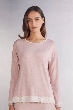 intimissimi Camiseta Manga Larga de Modal Escote Redondo Mujer Tamaño S