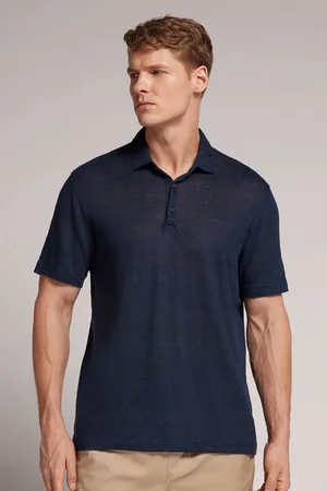 intimissimi Polo de Manga Corta de Lino Hombre Tamaño L