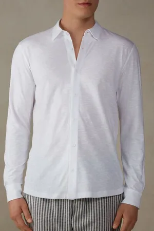 intimissimi Camisa de Manga Larga de Algodón Jaspeado Hombre Tamaño S