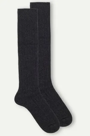 intimissimi Calcetines Largos en Punto de Canalé de Cashmere y Lana Hombre Tamaño 42-43
