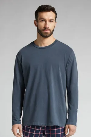 intimissimi Camiseta Manga Larga de Algodón Washed Collection Hombre Tamaño S