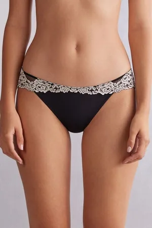 intimissimi Braga transparente en parte trasera con microfibra y encaje Pretty Flowers Mujer Tamaño XL