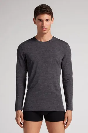 intimissimi Camiseta Manga Larga de Lana Merina Escote Redondo Hombre Tamaño L