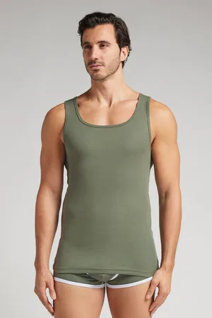 intimissimi Camiseta sin mangas de hombre en algodón superior con canalé Hombre Tamaño S