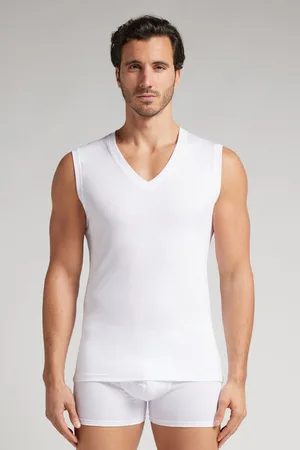 intimissimi Camiseta sin mangas y con tirantes anchos de algodón mercerizado premium Hombre Tamaño M