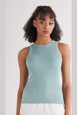 intimissimi Camiseta de Tirantes de Canalé de Algodón Lamé Mujer Tamaño L
