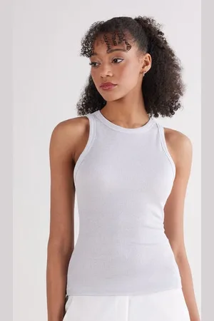 intimissimi Camiseta de Tirantes de Canalé de Algodón Lamé Mujer Tamaño L