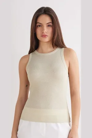 intimissimi Camiseta de Tirantes de Canalé de Algodón Lamé Mujer Tamaño S