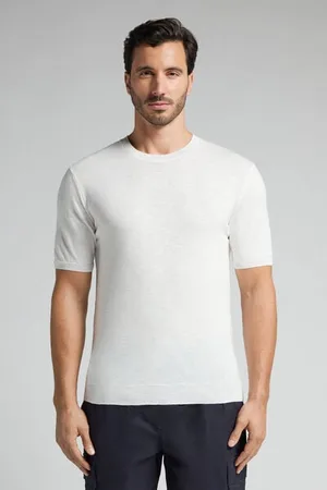 intimissimi Camiseta de Punto de Algodón Jaspeado Hombre Tamaño L