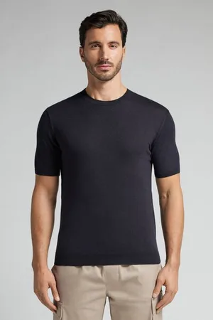intimissimi Camiseta de Punto de Algodón Jaspeado Hombre Tamaño XL