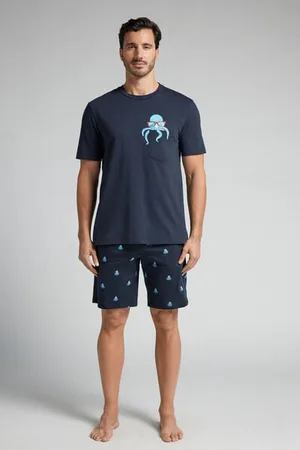 intimissimi Pijama Corto Algodón Estampado Pulpo Hombre Tamaño M