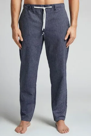 intimissimi Pantalón Largo de Lino y Algodón Hombre Tamaño M