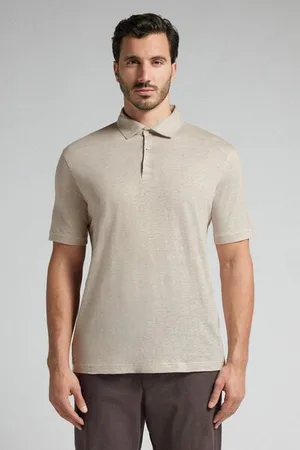 intimissimi Polo de Manga Corta de Lino Hombre Tamaño L