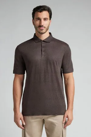 intimissimi Polo de Manga Corta de Lino Hombre Tamaño M