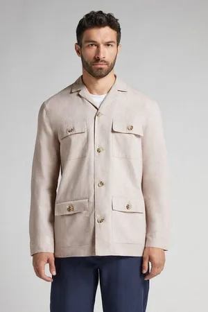 intimissimi Chaqueta Sahariana de Lino y Algodón Hombre Tamaño XXL