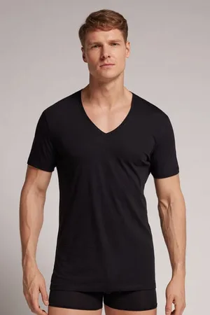 intimissimi Camiseta con Escote de Pico de Algodón Superior Extrafino Hombre Tamaño L