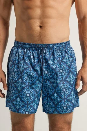 intimissimi Bañador Bóxer con Estampado Mayólica Azul Hombre Tamaño S