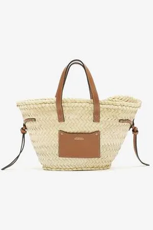 Isabel Marant Bolso Mini Tipo Cesta De Rafia Y Piel Cadix