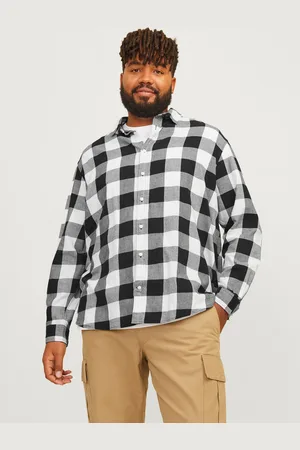 JACK & JONES Plus Size Camisa A Cuadros Corte Loose