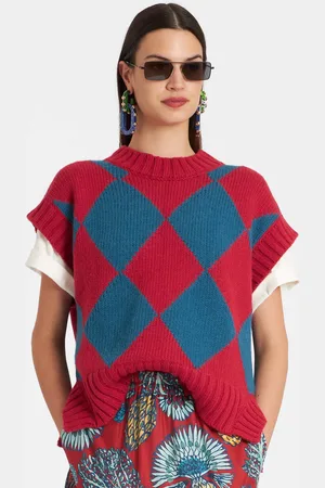 La DoubleJ Argyle Gilet - Mujer Prendas De Punto L