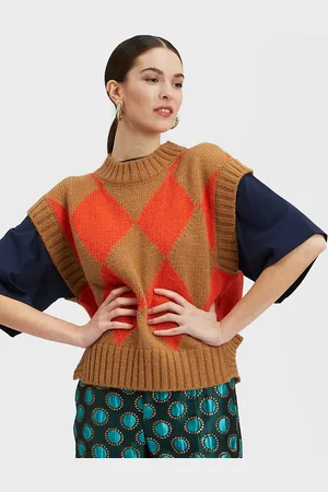La DoubleJ Argyle Gilet - Mujer Prendas De Punto Xs