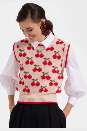 La DoubleJ Cherry Vest - Mujer Prendas De Punto L