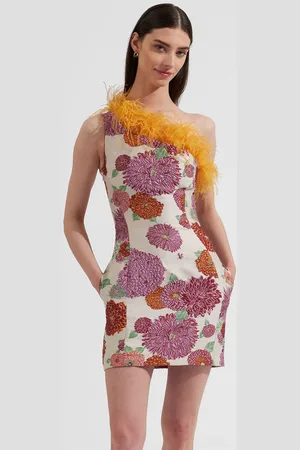 La DoubleJ Bold Shoulder Mini Dress (with Feathers) - Mujer Ldj Archive L