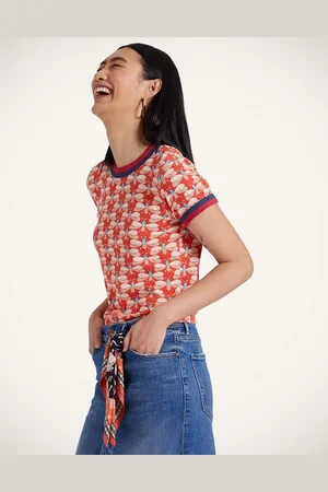 La DoubleJ Itty Bitty Double Binding Ringer T-shirt - Mujer Camisetas Y Sudaderas Xs