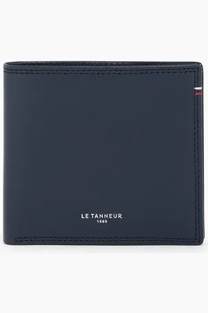 Le Tanneur Tarjetero horizontal con bolsillo para billetes Martin de cuero liso