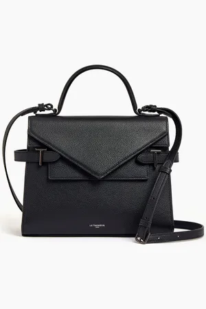 Le Tanneur Bolso de mano mediano Emilie de piel texturizada con doble solapa