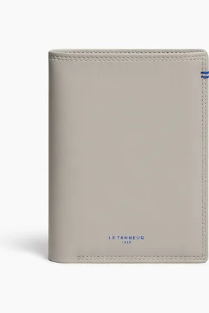 Le Tanneur Cartera vertical mediana con cremallera de 2 secciones de piel lisa