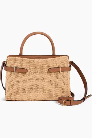 Le Tanneur Bolso mediano modelo Emie efecto rafia y cuero liso