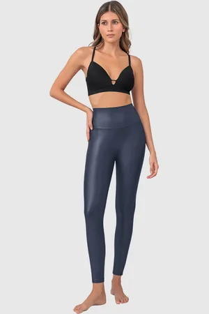 LEONISA Legging con efecto brillo sin costura en la parte frontal