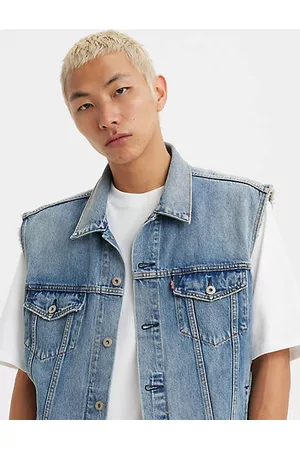 Levi's Hombre Chalecos - Chaleco Trucker relajado Azul / Kentucky Blue Vest