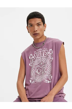 Levi's Hombre Sin mangas - Camiseta de tirantes ® Pride Muscle Púrpura / Purple Gum