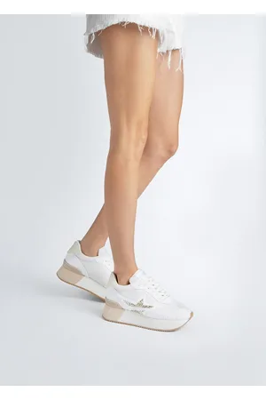 Zapatillas Blancas Y Grises Con Plataforma De Nailon Brillante Liu Jo