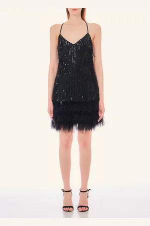 Liu Jo Liu Jo Vestido Con Lentejuelas Y Plumas