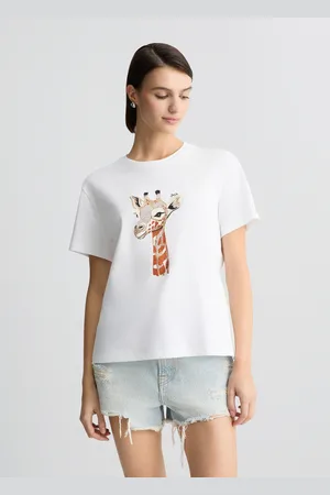 Liu Jo Liu Jo Camiseta De Algodón Con Estampado Y Aplicaciones De Strass