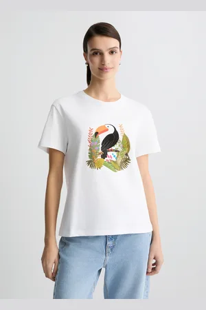 Liu Jo Liu Jo Camiseta De Algodón Con Estampado Y Aplicaciones De Strass