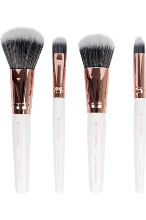 Brushworks Travel Brush Set - White/Gold