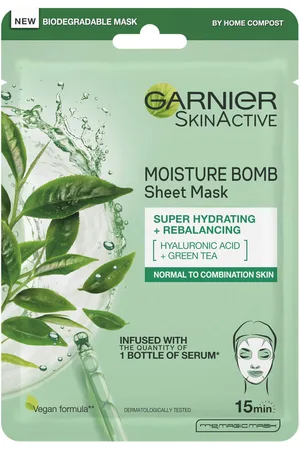 Garnier Moisture Bomb Green Tea Hydrating Face Sheet Mask for Combination Skin 32g