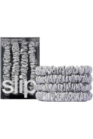 Slip Pure Silk Skinny Scrunchies - Silver